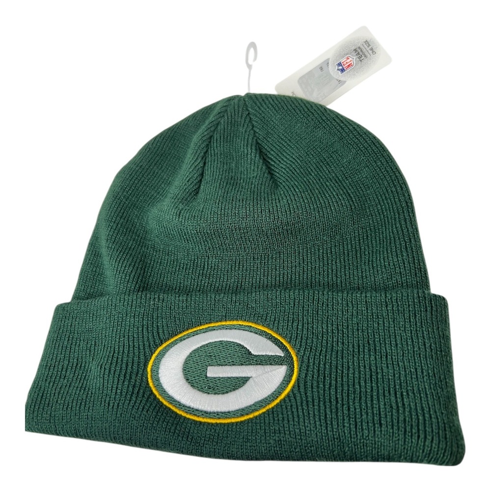 NFL Team Apparel Green Bay Packers Beanie One Size Knit Winter Hat Men‎